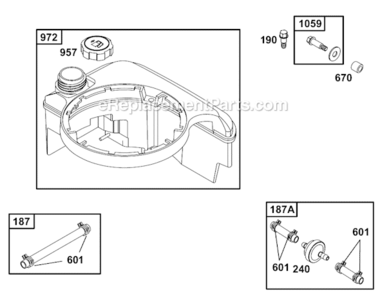 Page E Diagram and Parts List for 12C700  Briggs and Stratton Engine